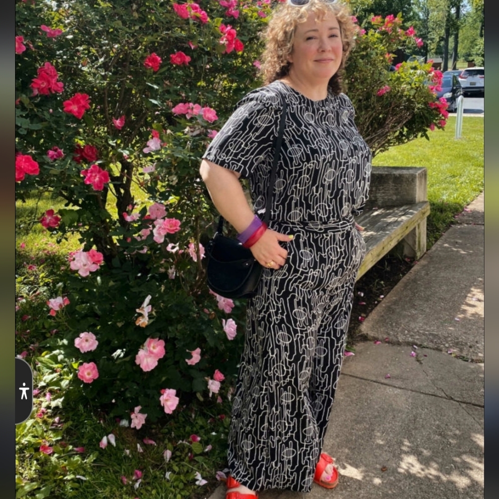 Westbound Black and White Patterned Jumpsuit